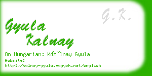 gyula kalnay business card